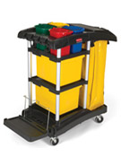 Rubbermaid® Microfiber Janitor Cart with Color Coded Pails
